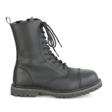 Cuir Vegan RIOT-10 bottes  cap d acier demonia - bottes de combat unisex