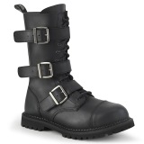 Cuir Vegan RIOT-12BK bottes  cap d acier - bottes de combat demonia