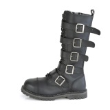 Cuir Vegan RIOT-18BK bottes  cap d acier - bottes de combat demonia