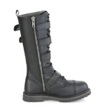 Cuir Vegan RIOT-18BK bottes  cap d acier - bottes de combat demonia