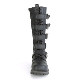 Cuir Vegan RIOT-18BK bottes  cap d acier - bottes de combat demonia