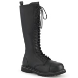 Cuir Vegan RIOT-20 bottes  cap d acier - bottes de combat demonia