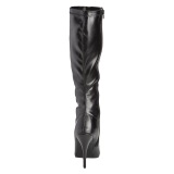 Cuir vegan noires 13 cm SEDUCE-2000 bottes  talon aiguille bout pointu