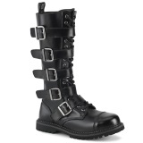 Cuir vritable RIOT-18BK bottes  cap d acier - bottes de combat demonia