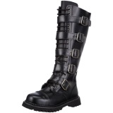Cuir vritable RIOT-18BK bottes  cap d acier - bottes de combat demonia