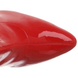 Cuir vernis rouge 13 cm SEDUCE-2000 bottes à talon aiguille bout pointu