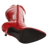 Cuir vernis rouge 13 cm SEDUCE-2000 bottes  talon aiguille bout pointu