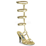Doree 8 cm ROMAN-10 spartiates hautes genoux sandales gladiateur