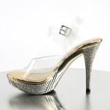 Dore Strass 12 cm ELEGANT-408 Plateforme Sandales Talons Hauts