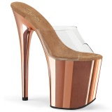 Dore chrome plateforme 20 cm FLAMINGO-801 mules talons hauts pleaser