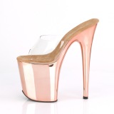 Dore chrome plateforme 20 cm FLAMINGO-801 mules talons hauts pleaser