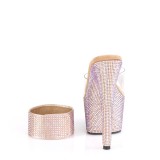 Dore strass 18 cm BEJEWELED-712RS talon haut avec manchette de cheville