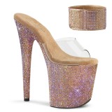 Dore strass 20 cm BEJEWELED-812RS talon haut avec manchette de cheville