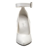 Escarpins blanc verni 13 cm SEDUCE-431 escarpins  talons avec sangle de cheville