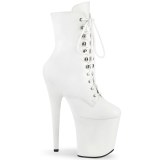 FLAMINGO-1020 20 cm bottine talon haut femme pleaser blanc