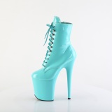 FLAMINGO-1020 20 cm bottine talon haut femme pleaser turquoise