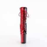 FLAMINGO-1040TT 20 cm bottine talon haut femme pleaser noir rouges