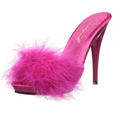 Fuchsia 13 cm POISE-501F plumes de marabout Mules Chaussures