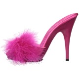 Fuchsia 13 cm POISE-501F plumes de marabout Mules Chaussures