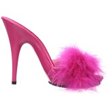 Fuchsia 13 cm POISE-501F plumes de marabout Mules Chaussures