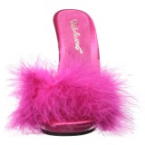 Fuchsia 13 cm POISE-501F plumes de marabout Mules Chaussures