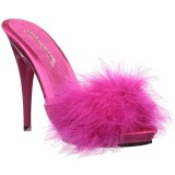 Fuchsia 13 cm POISE-501F plumes de marabout Mules Chaussures