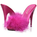 Fuchsia 13 cm POISE-501F plumes de marabout Mules Chaussures