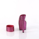 Fuchsia 18 cm 712RS sandales talon haut avec manchette de cheville strass plateforme