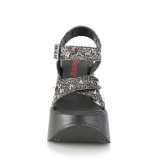 Glitter 13 cm DemoniaCult DYNAMITE-02 sandales lolita talons compensées