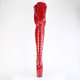 Glitter 18 cm ADORE-3020GP bottes cuissardes talons hauts  lacets rouge