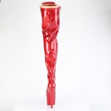 Glitter 18 cm ADORE-3020GP bottes cuissardes talons hauts  lacets rouge