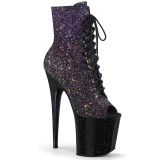 Glitter 20 cm FLAMINGO-1021OMBG peep toe bottines plateforme de pole dance