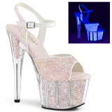 Glitter plateforme 18 cm ADORE-710UVG sandales talons hauts de pole dance