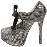 Gris Strass 14,5 cm Burlesque TEEZE-04R Talons Aiguilles Escarpins