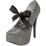 Gris Strass 14,5 cm Burlesque TEEZE-04R Talons Aiguilles Escarpins