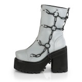 Gris Vegan 12 cm ASSAULT-66 bottines  talons pais plateforme lolita