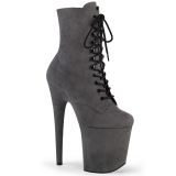 Gris faux suede 20 cm FLAMINGO-1020FS bottines de pole dance