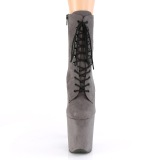 Gris faux suede 20 cm FLAMINGO-1020FS bottines de pole dance