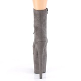 Gris faux suede 20 cm FLAMINGO-1020FS bottines de pole dance