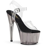 Gris transparent 18 cm ADORE-708T chaussures de striptease