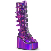 Hologramme 14 cm SWING-815 plateforme bottes alternative  boucles pourpre
