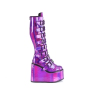 Hologramme 14 cm SWING-815 plateforme bottes alternative  boucles pourpre