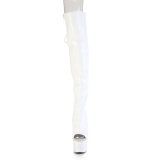 Hologramme 18 cm ADORE-3019HWR talons hauts bottes cuissardes bout ouvert blanc