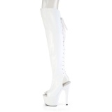 Hologramme 18 cm ADORE-3019HWR talons hauts bottes cuissardes bout ouvert blanc