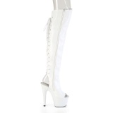 Hologramme 18 cm ADORE-3019HWR talons hauts bottes cuissardes bout ouvert blanc