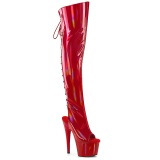 Hologramme 18 cm ADORE-3019HWR talons hauts bottes cuissardes bout ouvert rouges