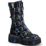 Hologramme 5 cm EMILY-330 plateformes bottes  boucles pour femmes