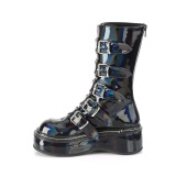 Hologramme 5 cm EMILY-330 plateformes bottes  boucles pour femmes