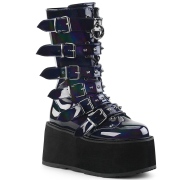 Hologramme 9 cm DAMNED-225-2 plateformes bottes  boucles pour femmes