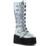 Hologramme 9 cm DAMNED-318 plateformes bottes  boucles pour femmes
